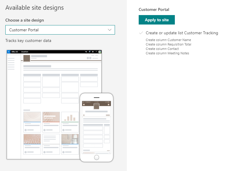 Apply Site Design Templates to Existing Site