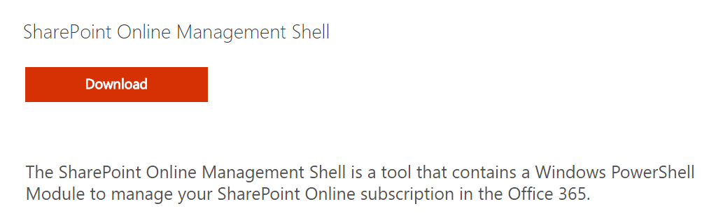 Download SharePoint Management Shell