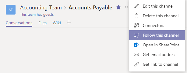 Notification Setting Follow Accounts Payable Channel