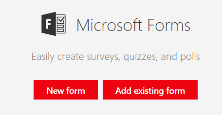 Add New Microsoft Form to Page