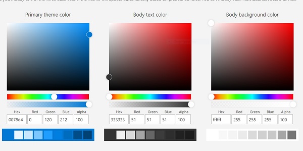 Office UI Theme Color Picker