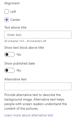 Page Title Region Additional Settings
