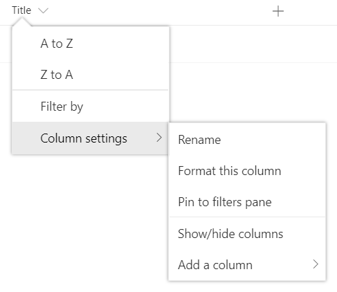 List View Column Format Settings
