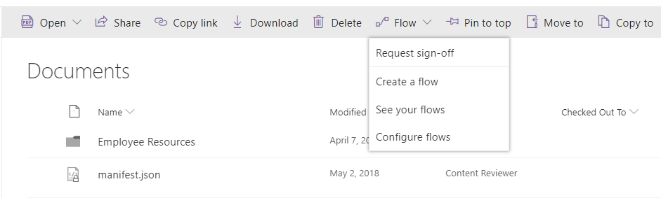 Request Sign Off Workflow Visible